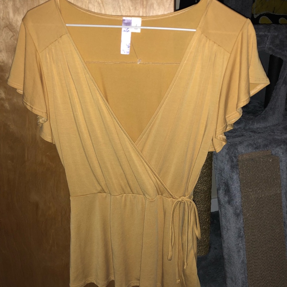 Alya Mustard Wrap Shirt